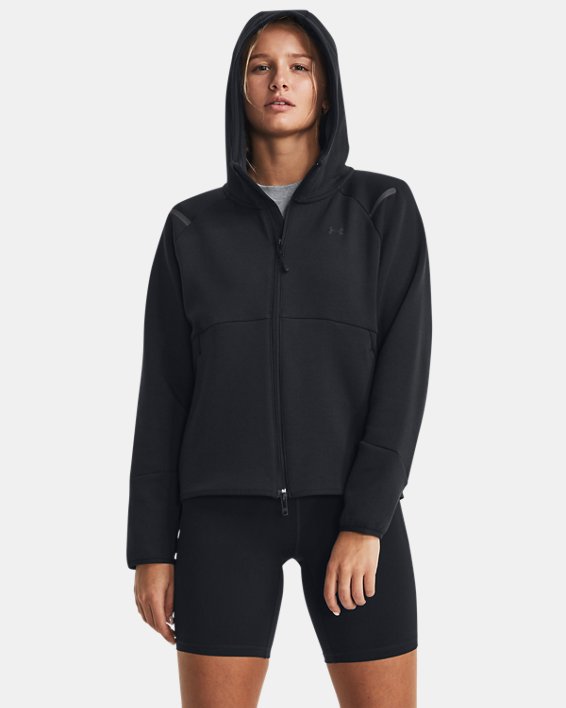 UA Unstoppable Fleece mit durchgehendem Zip für Damen, Black, pdpMainDesktop image number 0